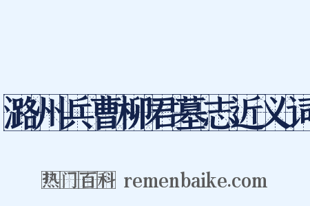 潞州兵曹柳君墓志近义词是什么意思的图片